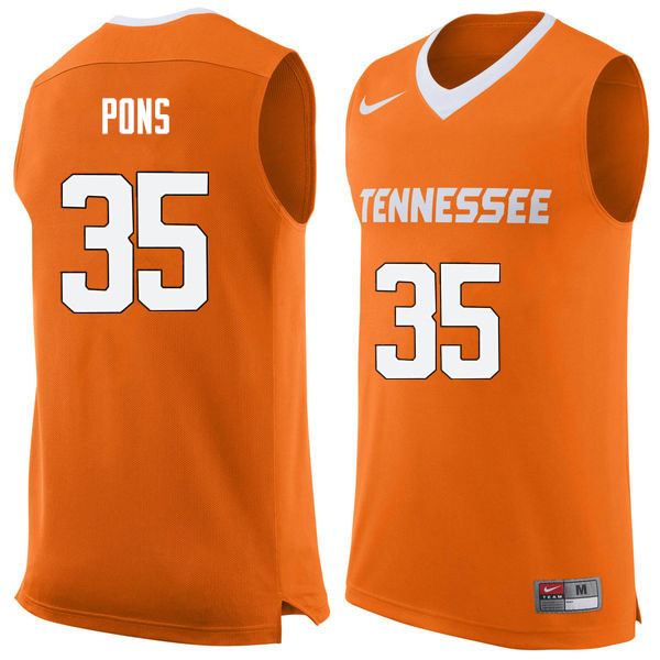 Men #35 Yves Pons Tennessee Volunteers College Basketball Jerseys Sale-Orange
